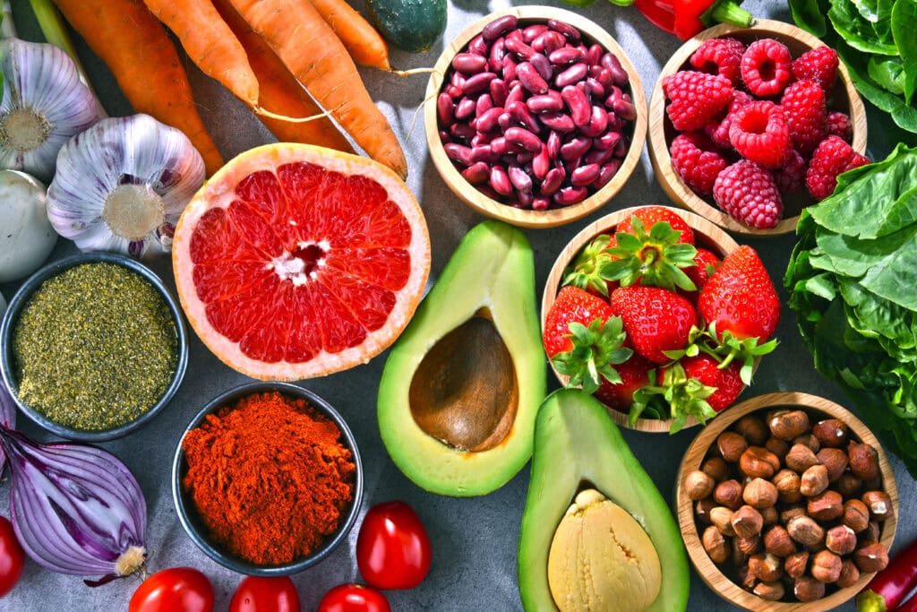 Composition With Fresh Vegetarian Grocery Products